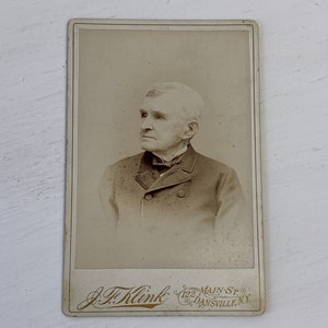 Antique CDV cabinet card photo, elderly Victorian man