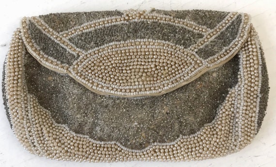 Mid century beaded clutch purse or small evening … - image 2