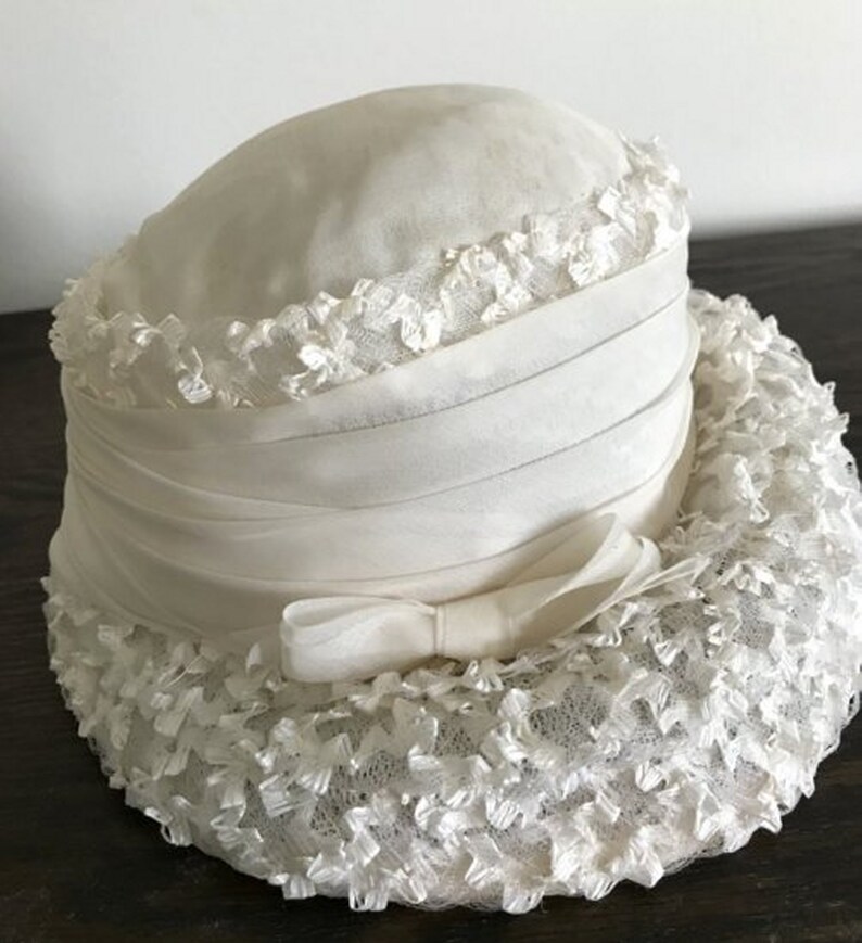 Vintage Cream Cloche Hat Union Made Etsy