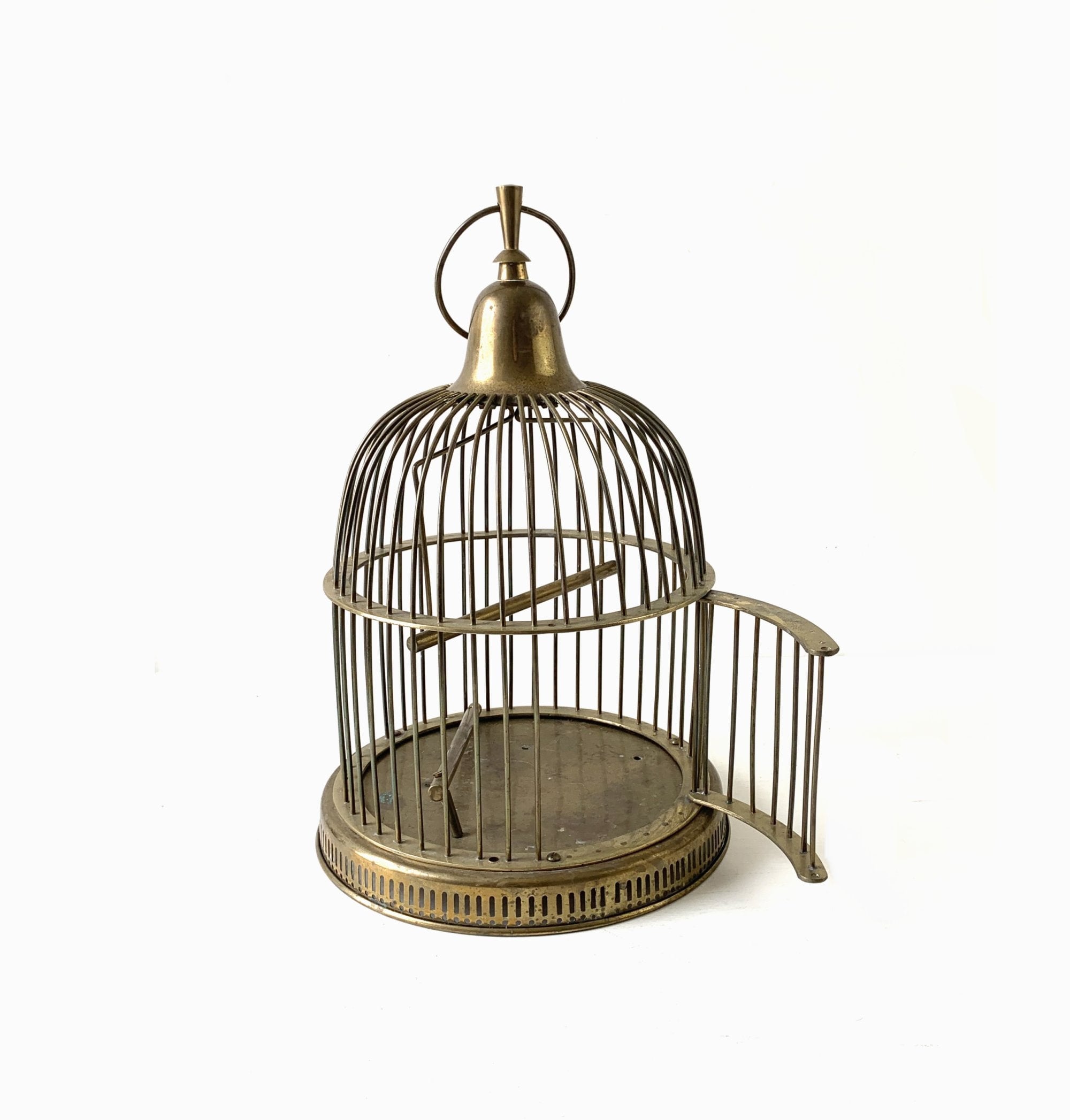 Mid Century Solid Brass Bird Cage, Vintage Round Hanging Birdcage -   Canada