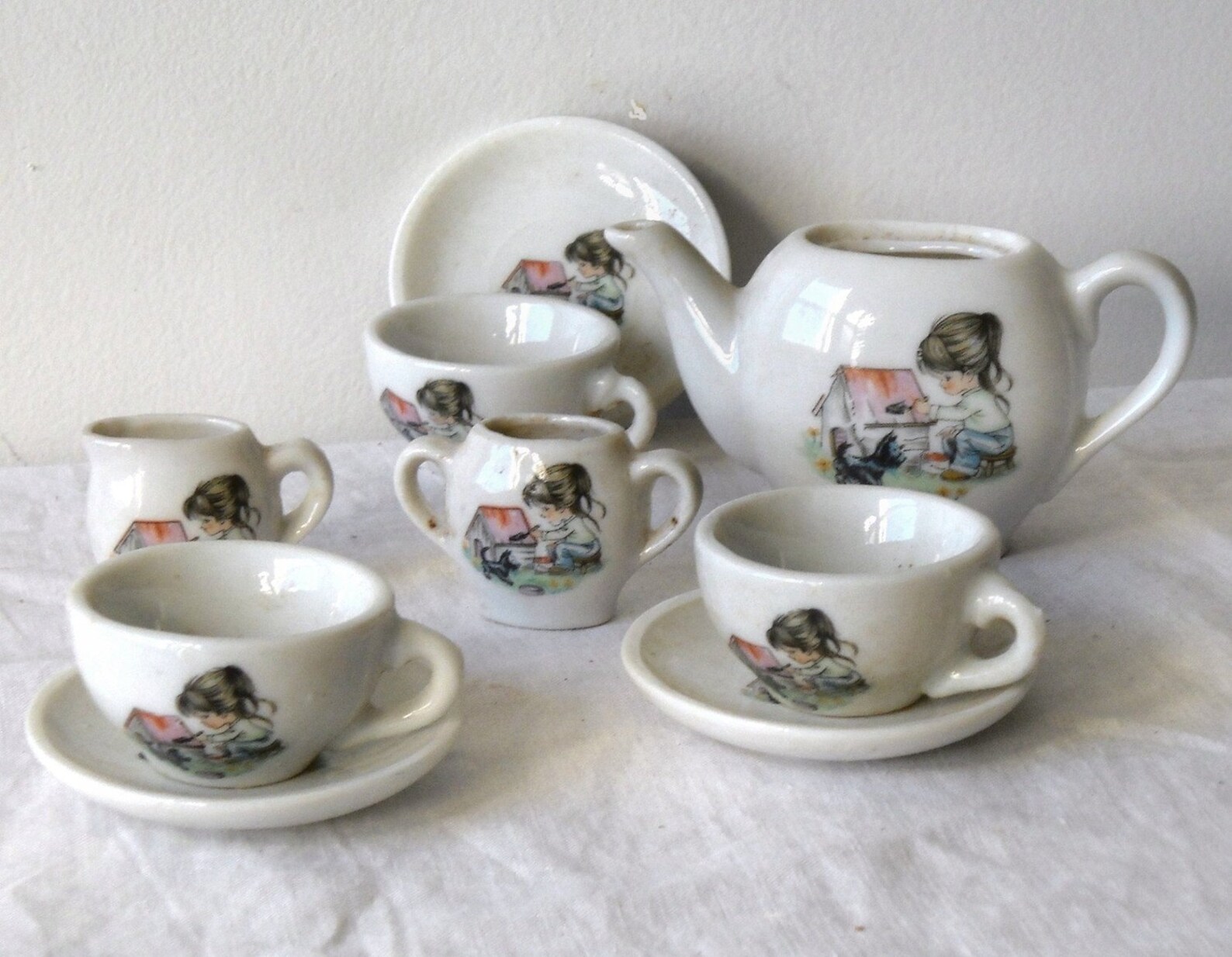 scottie dog tea set
