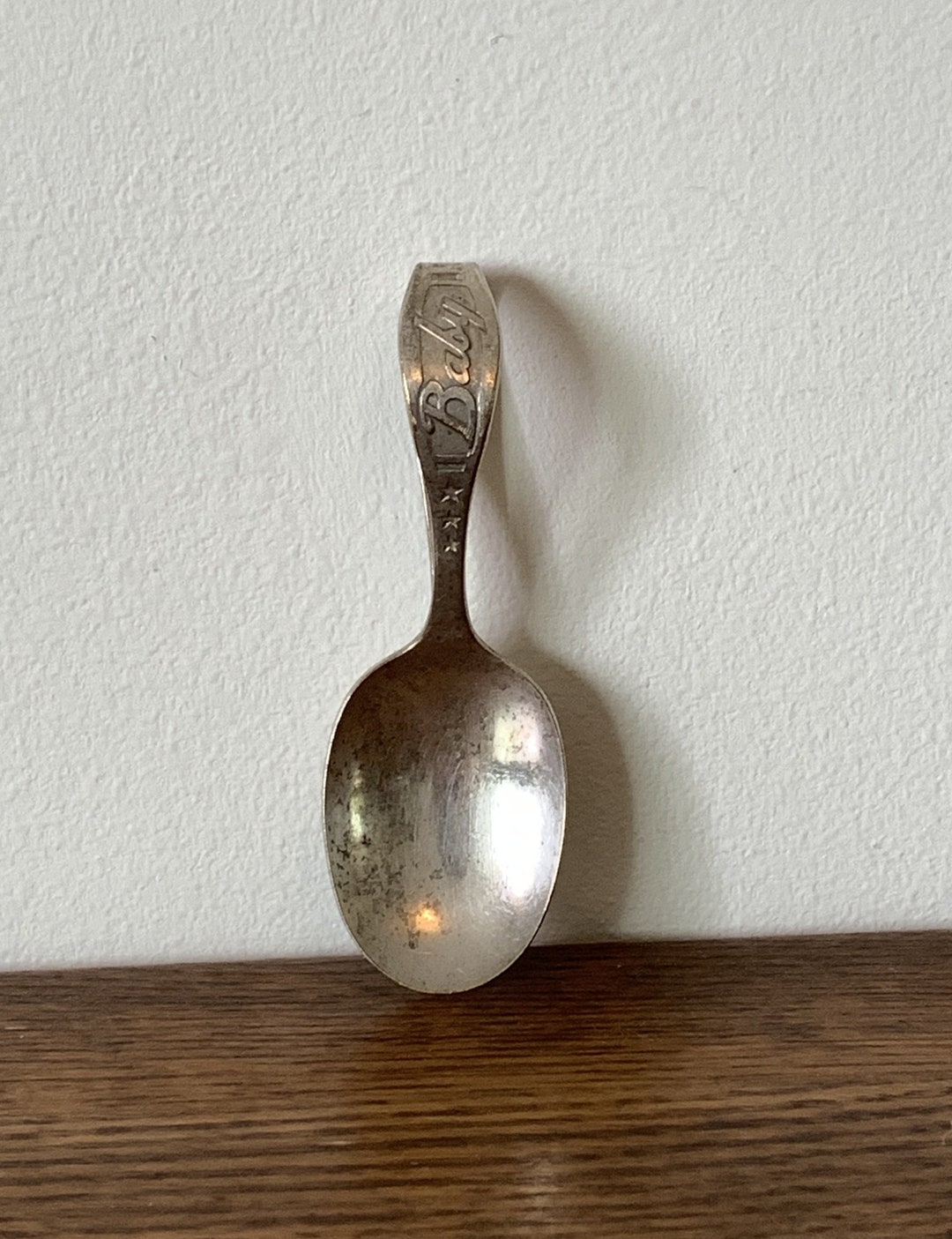 Imperial Silverplate BABY Spoon Embossed Curved Handle Etsy