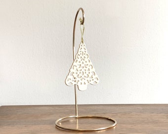 Lenox pierced Christmas tree ornament & brass stand