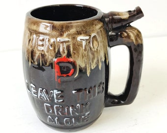 Novelty pottery mug beer stein, Wet Your Whistle
