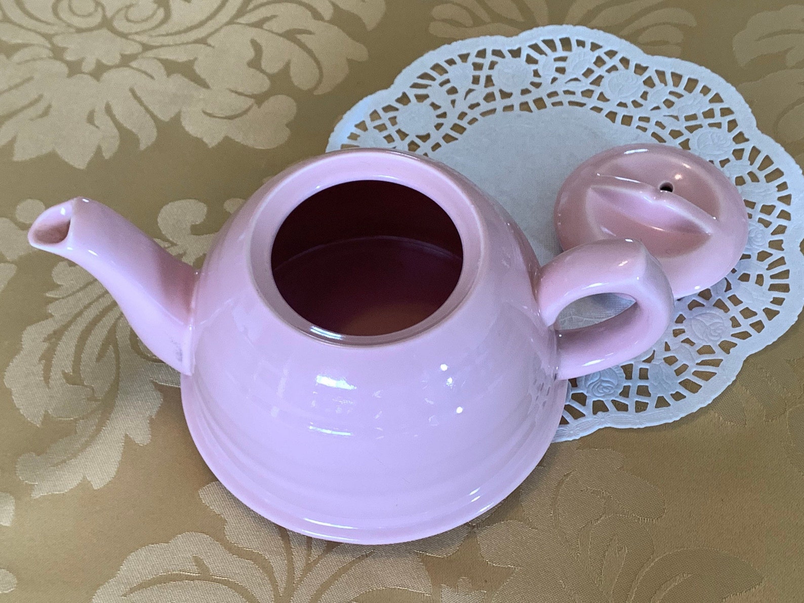 Mid Mod Pink Ceramic Teapot With Aluminum Cozy Made in Etsy