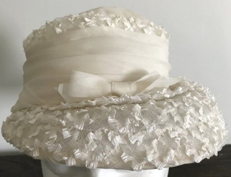 Vintage Cream Cloche Hat Union Made Etsy