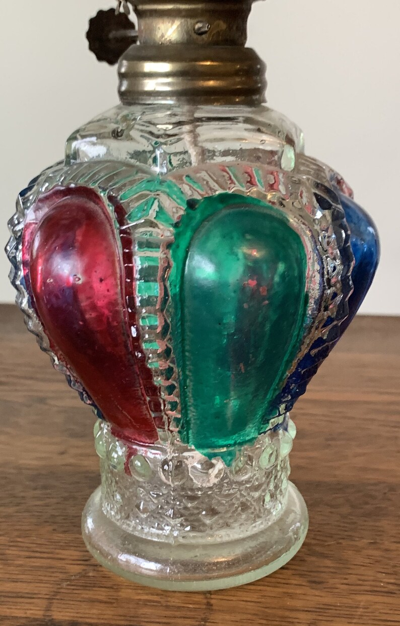 Large Multicolor Kerosene Oil Lamp Made in Hong Kong Etsy