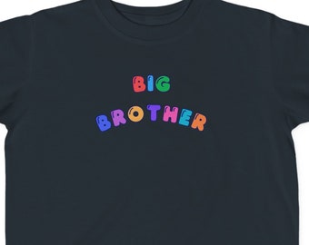 Big Brother Toddler Cotton T-Shirt, Toddler Colorful T-Shirt, Toddler Big Brother Gift, New Sibling Gift