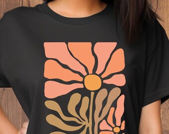 Boho Vintage Flowers T-Shirt, Floral Shirt, Women's Floral Top, Women's Flower Tee Gift, Floral Themed Apparel, Summer Style, Spring Fashion