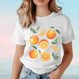 Oranges T-Shirt, Comfort Colors® Orange Shirt, Summer Fruit Print Tee, Orange Citrus Fruit Themed Top, Orange Lover Gift, Summer Vibes Style