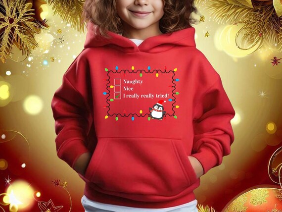 Kids Naughty or Nice Christmas Hoodie Kids Christmas Sweatshirt Gift Kids Funny Christmas Apparel Kids Cute Christmas Shirt Etsy