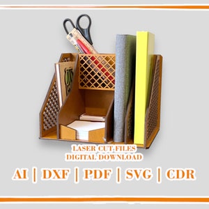 Desktopе organizer Laser cut svg file Glowforge organizer svg Organizer storage svg cricut Organizer vector laser cut Organizer dxf file