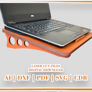 Suporte para laptop cortado a laser com orifícios de ventilação de 13 polegadas - Design ergonômico e conveniente, aderência segura - arquivo vetorial de corte a laser DIY svg cdr