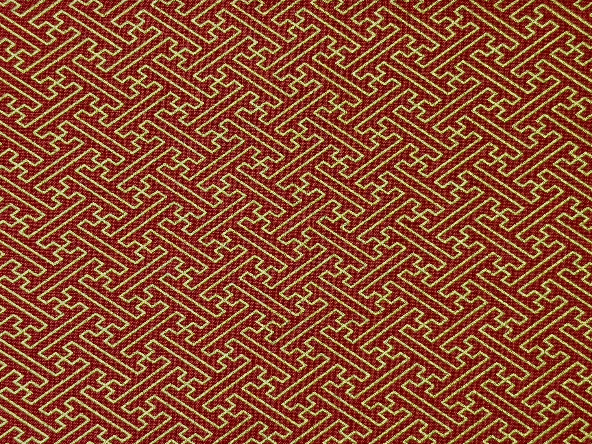 Sayagata Pattern Robe Japanese Cotton Fabric With Red and Gold Sayagata Geometric Pattern - Etsy