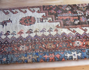 Antique Persian rug cushion pillow Kurdish