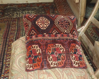 Turcoman Bokhara tribal rug cushion