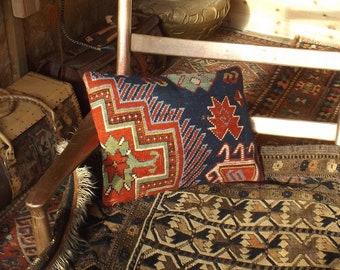 Antique rug cushion