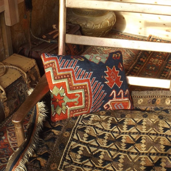 Antique rug cushion
