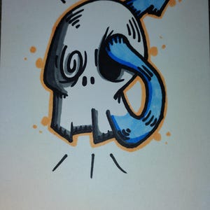 JOS-L Original Art 4&quot; x 6&quot; Drawing Painting Pop Art Abstract Art Outsider Art Goth Art Graffiti Art Surreal Art Lowbrow Art Illustration