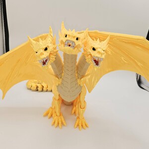 Articulated Three-Headed Dragon Figure | 19" Wingspan Poseable Fantasy Display Piece