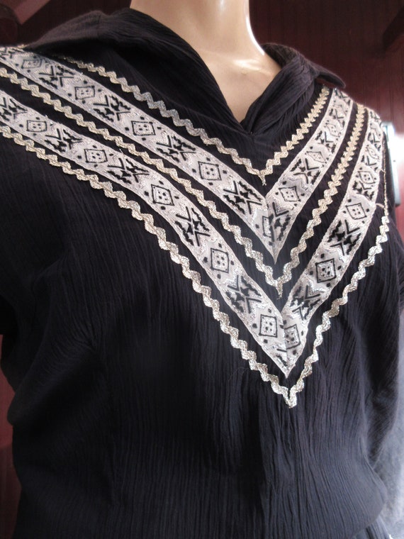 Plus Size 32 Waist 1950s Tregos Vintage Black Gauz