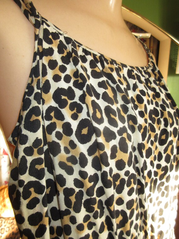 36 Inch Bust 1970s Cotton Leopard Print Playsuit … - image 1