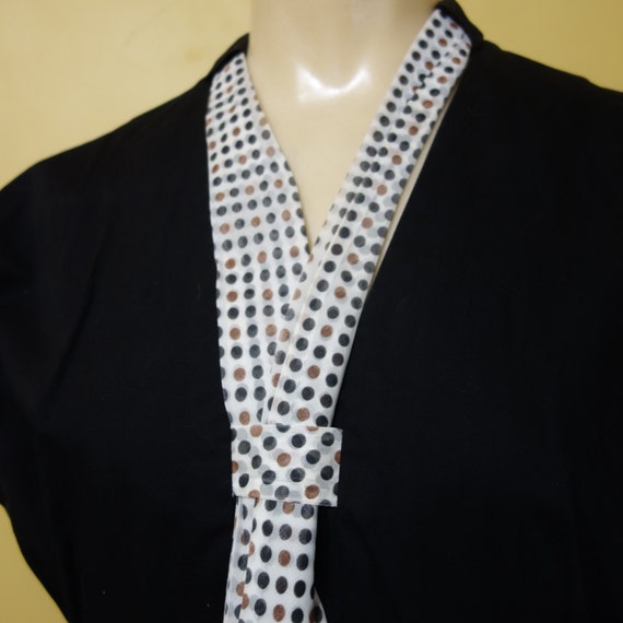 Medium 1950s Vintage Black Cotton Wiggle Dress Mar
