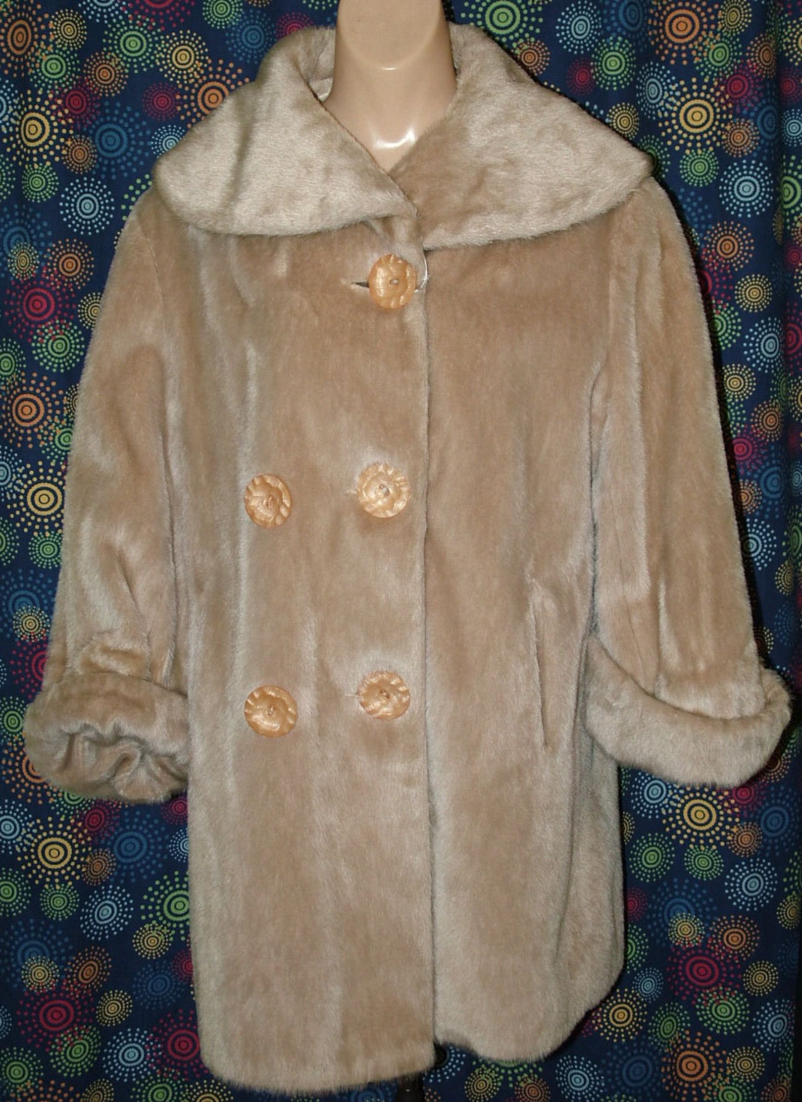 WOW 1950s Vintage Faux Fur Seal Skin Coat Large Vintage Size Etsy