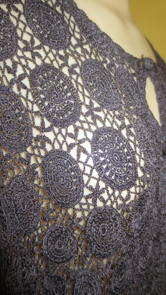 black crochet cardigan uk