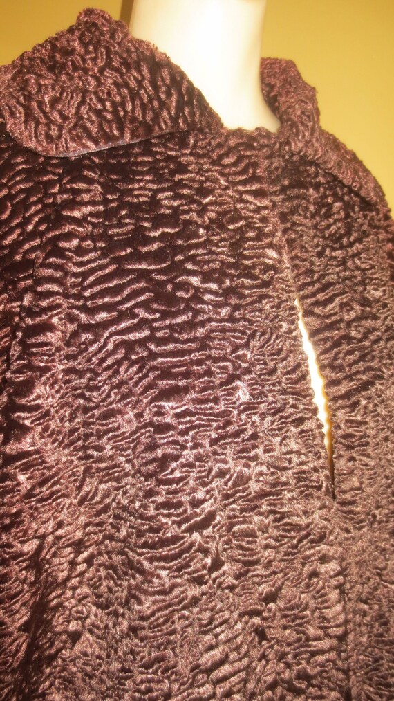 NEW! Retro 50s Vintage 90s Brown Faux Curly Lamb C