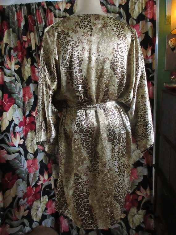 1990s Viva Las Vegas Vintage Plus Sized Satin Leo… - image 4