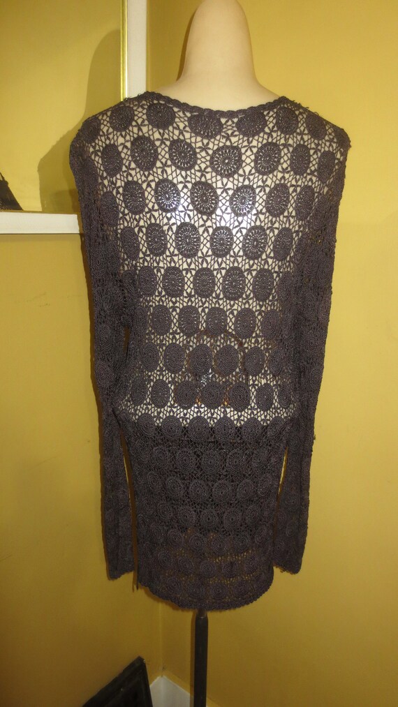 Exquisite Vintage Large Plus Size Black Crochet C… - image 4