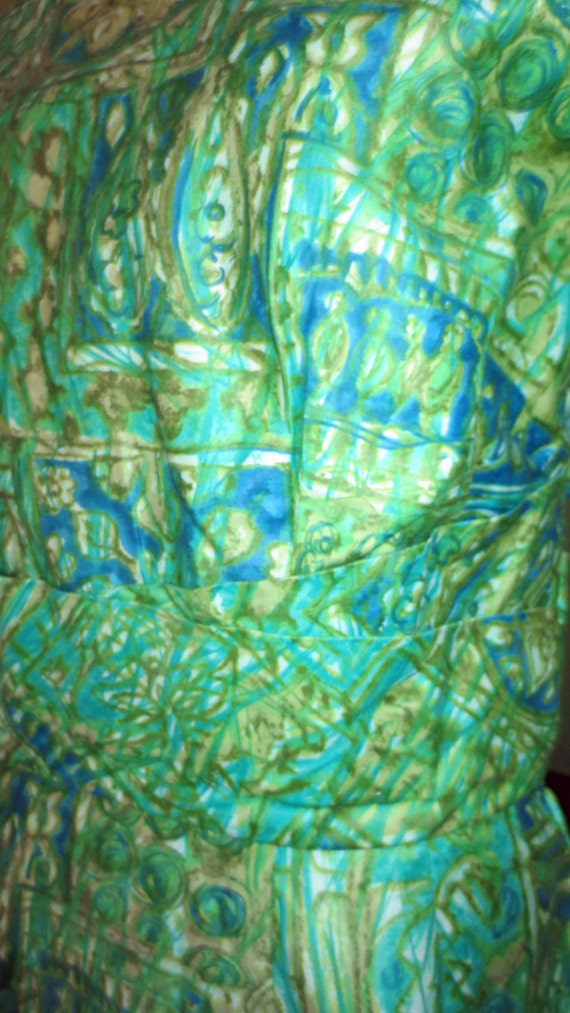 Medium 28 Waist 1950s Vintage Hawaiian Tiki Print… - image 1