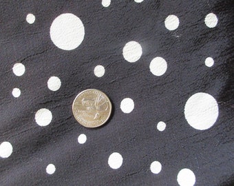 Vintage 1990s does 1950s Novelty Print Black Rayon Red Dots Blood Splatter Halloween Print Fabric 5 1/2  Yards Continuous Piece