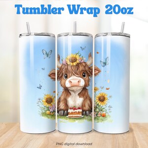 Cute Cow 20oz Skinny Tumbler Wrap PNG, Funny Cow Tumbler Wrap PNG, Sublimation Tumbler Design