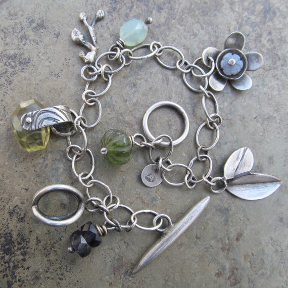 Green Onyx, Mystic Moonstone Flower Charm Bracelet – Denise Yezbak Moore  Designs