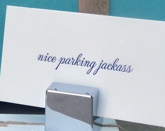 Letterpress nice parking cards - set of 20