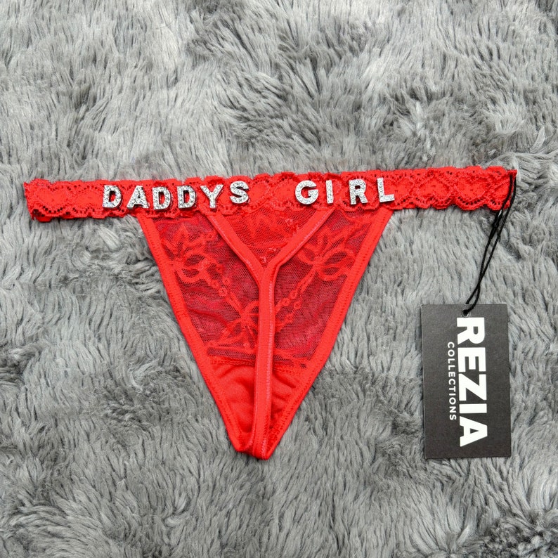 Custom Name Thong, Personalised Name Thong, Name Thong Red