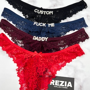 Custom Name Lace Thong, Personalised Name Thong, Custom Name Thong, Custom Thong