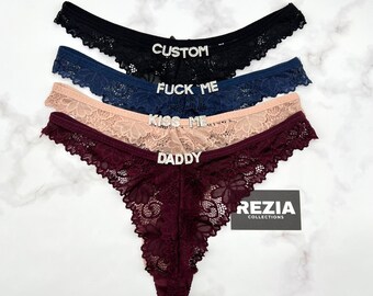 Custom Thong with Name, Personalized Lingerie Gift for Boyfriend, Romantic Gift for Him, Custom Panties, Valentine’s Day Gift Idea