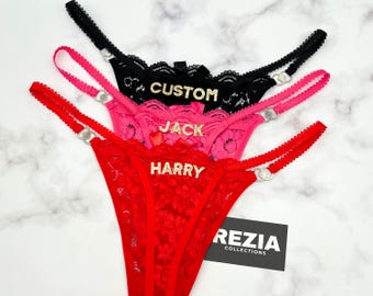 Custom Thong with Name, Personalized Lingerie Gift for Boyfriend, Romantic Gift for Him, Custom Panties, Valentine’s Day Gift Idea