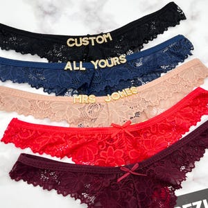 Tanga con nombre personalizado y letras, ropa interior con nombre personalizado, tanga con nombre personalizado, tanga con nombre personalizado