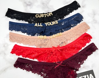 Tanga con nombre personalizado y letras, ropa interior con nombre personalizado, tanga con nombre personalizado, tanga con nombre personalizado