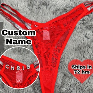 Custom Name Thong, Personalised Name Thong, Name Thong, Custom Thong, Thong Custom, Custom Lingerie, Custom Underwear zdjęcie 1