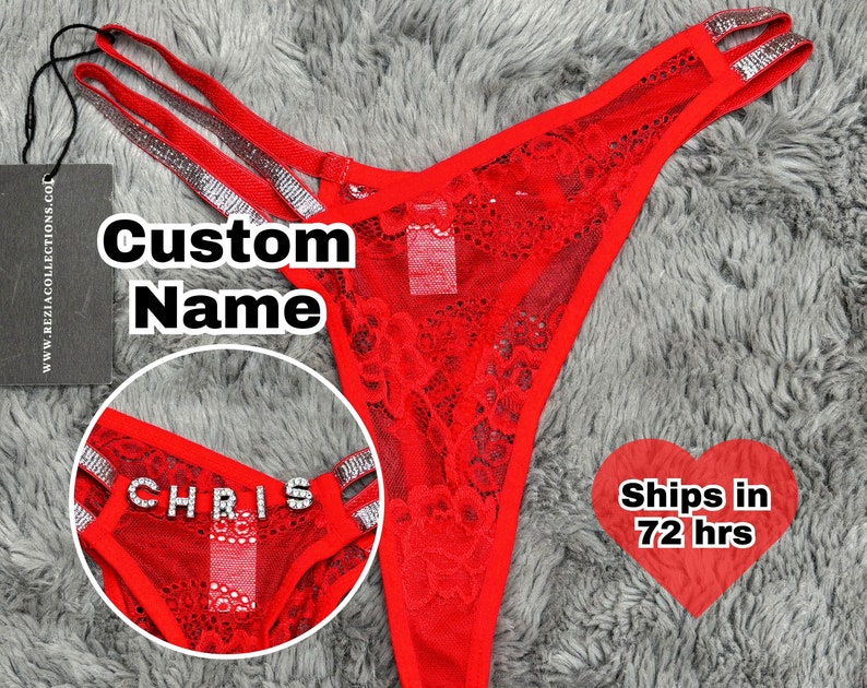 Custom Name Thong, Personalised Name Thong, Name Thong, Custom Thong, Thong Custom, Custom Lingerie, Custom Underwear zdjęcie 1