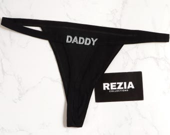 Calcinha fio dental com nome personalizado, Calcinha fio dental com nome