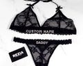 Custom Crystal Name Lingerie Sets, Name Bra, Name Thong, Personalized Name Lingerie Set, Custom Name Lace Thongs, Custom Name G-strings