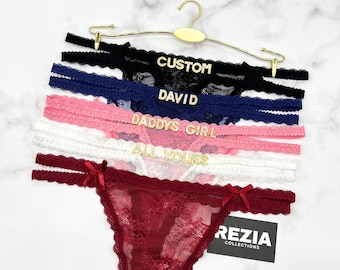 Custom Name Bridal Thong, Personalized Wedding Lingerie, Bride Gift, Honeymoon Underwear, Sexy Custom Bridal Panties, Custom Panties