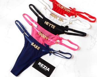 Funny Custom Thong for Him, Cheeky Personalized Lingerie, Playful Romantic Gift, Custom Underwear with Name, Valentine’s Gift Idea