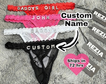 Personalised Thong Custom Name Thong Personalized Lingerie Custom Lingerie